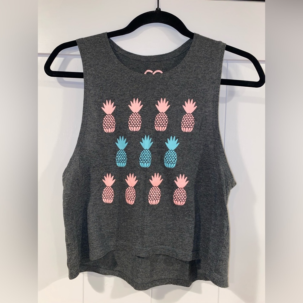 Women’s Aeropostale (Live Love Dream) Pink & Blue Pineapple Grey Tank - Size XS